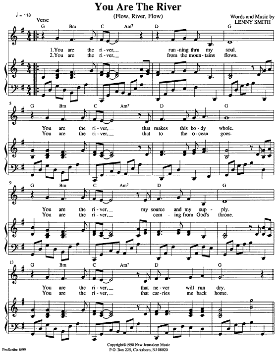 You are the River - sheet music page 1